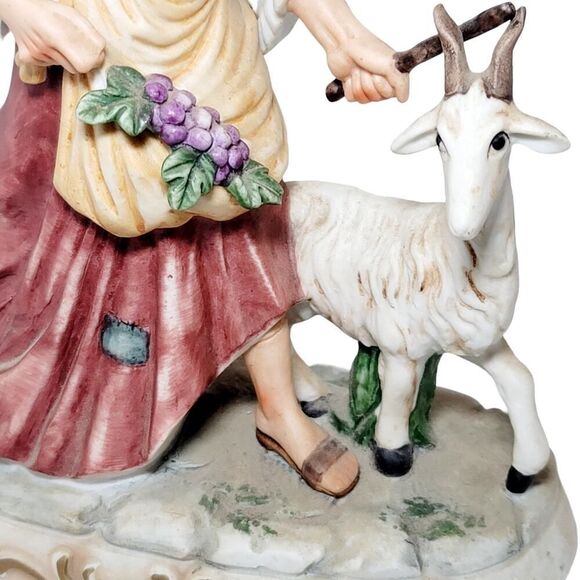LEFTON Hand-Painted Woman & Goat The Goat Lady Porcelain Figure #2314 - Picture 7 of 9